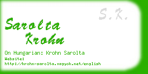 sarolta krohn business card